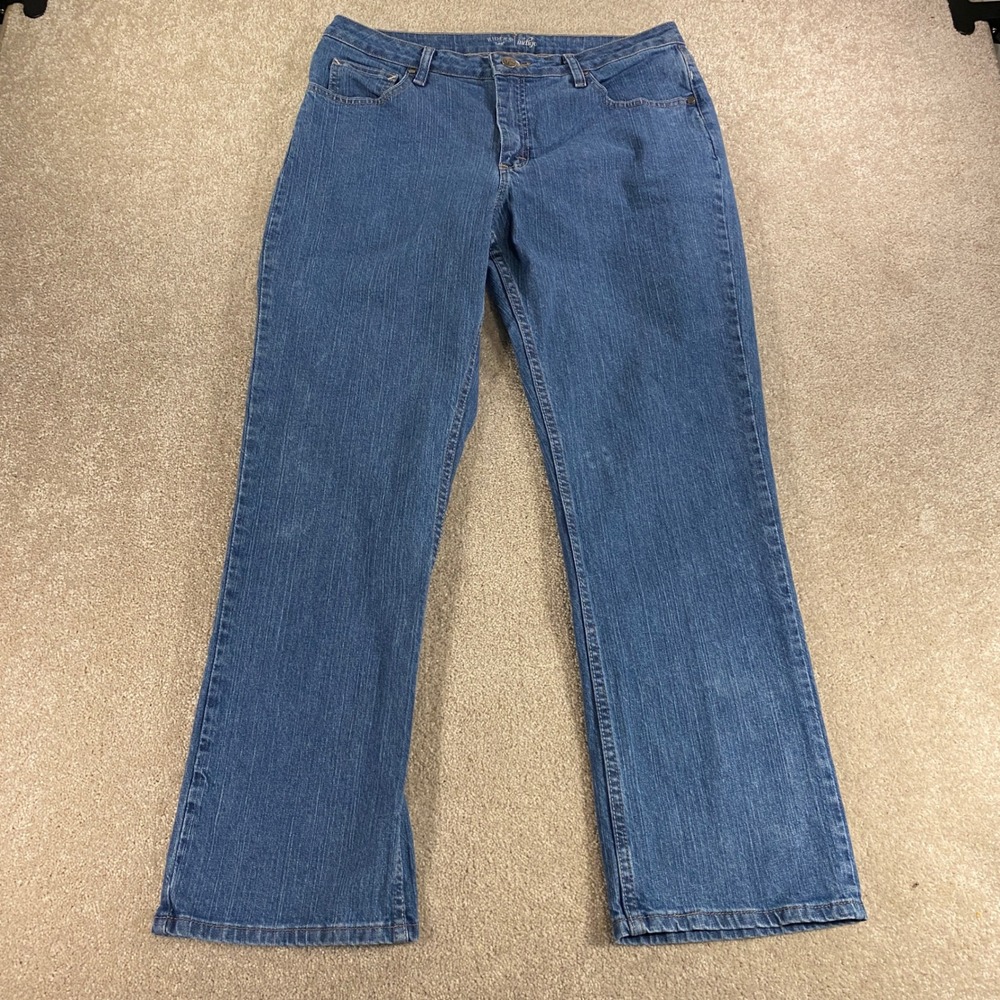 Riders by Lee Indigo‎ Jeans Womens 14P Blue Straight Leg Mid Rise Stretch Denim
